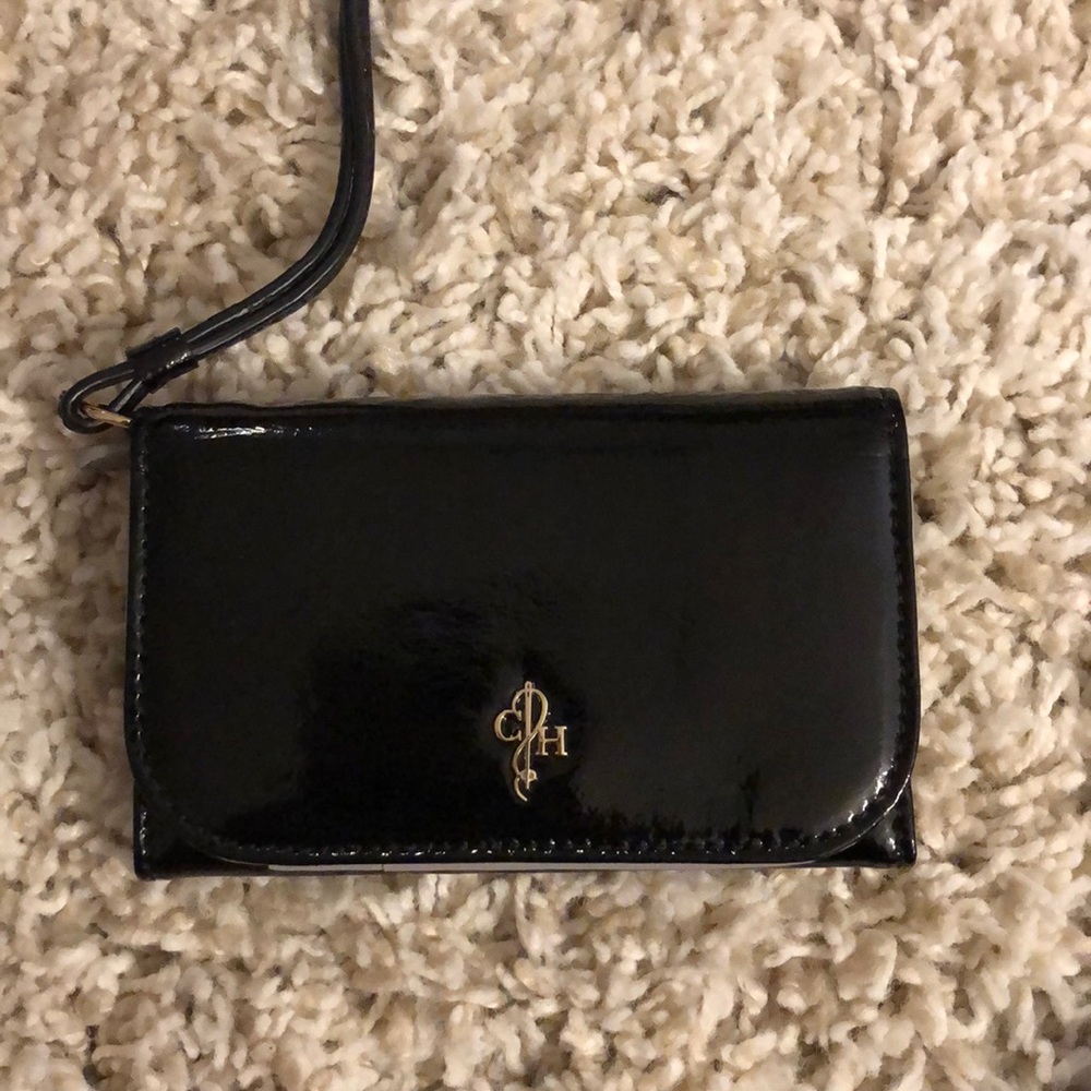 Cole Haan Black Patten Leather Wristlet